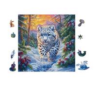 100 Piece Jigsaw Puzzle for Adults Petit léopard in Forêt de Montagne 28x28cm Boxing Day Gift for Family Great for Gathering Time Together Fun Group Activity Gift