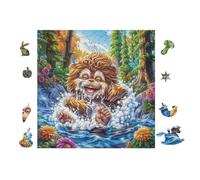 100 Piece Jigsaw Puzzle for Adults Petit Lion in Waterfall Forêt 28x28cm Boxing Day Gift for Family Great for Gathering Time Together Fun Group Activity Gift