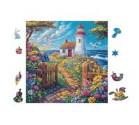 100 Piece Jigsaw Puzzle for Adults Phare sur Le Sentier côtier 28x28cm Valentine's Day Gift for Couple Fun Bonding Activity Smooth Assembly Leisure Time Together