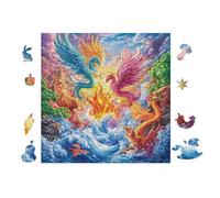 100 Piece Jigsaw Puzzle for Adults Phénix with Arc-en-Ciel Wings 28x28cm Winter Holiday Indoor Activity Perfect for Cold Days Family Time Together Fun Hobby Gift