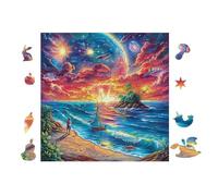 100 Piece Jigsaw Puzzle for Adults Plage avec Une île 28x28cm Beginner Friendly Smooth Assembly Great for Daily Relaxation Brain Exercise Hand-Eye Coordination