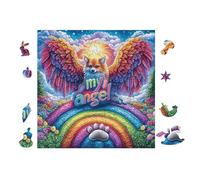 100 Piece Jigsaw Puzzle for Adults Renard Ange avec Ailes Arc-en-Ciel 28x28cm Stress Relief Anxiety Reduction Puzzle Perfect for Office Workers Daily Unwind After Long Work Hours