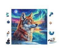 100 Piece Jigsaw Puzzle for Adults Renard in Forêt de Montagne 28x28cm Art Therapy Puzzle Great for Mental Health Stress Relief Emotional Regulation Relaxation Gift
