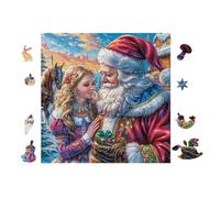 100 Piece Jigsaw Puzzle for Adults Rencontrer Le Père Noël à Noël 28x28cm Collectible Puzzle for Hobbyists Premium Quality Long Lasting Vibrant Print No Fading Gift