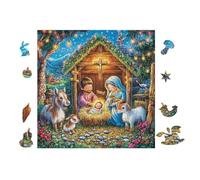 100 Piece Jigsaw Puzzle for Adults Scène de la Nativité Christmas 28x28cm Expert Level Puzzle for Advanced Players Challenging Fun Great for Hobby Enthusiasts Gift