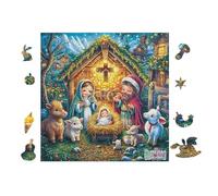 100 Piece Jigsaw Puzzle for Adults Scène de la Nativité Christmas 28x28cm Summer Holiday Activity Great for Vacation Travel Home Leisure Relaxing Hobby Time Gift