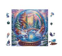 100 Piece Jigsaw Puzzle for Adults Scène d'hiver de Boule à Neige 28x28cm Eco-Friendly Cardboard Safe Non-Toxic Perfect for Teens Adults Daily Hobby Home Use Gift