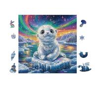 100 Piece Jigsaw Puzzle for Adults Seal Chiot on Ice 28x28cm Holiday Party Activity Perfect for Christmas New Year Gathering Family Friends Fun Timegift
