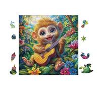 100 Piece Jigsaw Puzzle for Adults Singe Qui Joue de la Guitare 28x28cm Easy Assembly for Beginners Great for 14+s Teens Improve Hands-on Ability Concentration