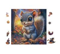 100 Piece Jigsaw Puzzle for Adults Squirrel in Jardin de Fleurs 28x28cm Stress Relief Anxiety Reduction Puzzle Perfect for Office Workers Daily Unwind After Long Work Hours
