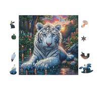 100 Piece Jigsaw Puzzle for Adults Tigre Blanc à la Cascade 28x28cm Graduation Gift for Students Great for Brain Training Relaxation After Long Time Study Gift
