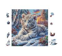 100 Piece Jigsaw Puzzle for Adults Tigre Blanc à la Cascade 28x28cm Stress Relief Anxiety Rougeuction Puzzle Perfect for Office Workers Daily Unwind After Long Work Hours