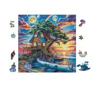 100 Piece Jigsaw Puzzle for Adults Tree Maison 28x28cm Maisonwarming Gift Idea Elegant Wall Decor for New Home Easy Assembly for Teens Adults Beginners