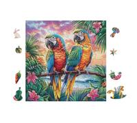 100 Piece Jigsaw Puzzle for Adults Trio de perroquets dans Le Jardin Tropical 28x28cm Stress Relief Anxiety Rougeuction Puzzle Perfect for Office Workers Daily Unwind After Long Work Hours