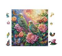 100 Piece Jigsaw Puzzle for Adults Trio de perroquets dans Le Jardin Tropical 28x28cm Stress Relief Anxiety Rougeuction Puzzle Perfect for Office Workers Daily Unwind After Long Work Hours