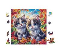 100 Piece Jigsaw Puzzle for Adults Two Chatons 28x28cm Christmas Ideal for Indoor Activities Rainy Days Weekends Family Time Together Fun Hobby