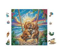 100 Piece Jigsaw Puzzle for Adults Two Ourss on Swing 28x28cm Intermediate Level Puzzle Great for Skill Improvement Logical Reasoning Training Brain Exercise