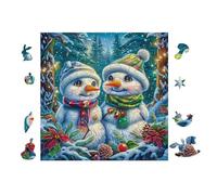 100 Piece Jigsaw Puzzle for Adults Two Snowmen with SVoitureves 28x28cm High Difficulty Puzzle for Advanced Players Great for Skill Training Challenge YoursLutin Gift
