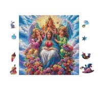 100 Piece Jigsaw Puzzle for Adults Œuvre d'art d'anges avec Marie 28x28cm Rainy Day Indoor Activity Perfect for 14+s Teens Adults Family Fun Safe No Burrs Material Gift