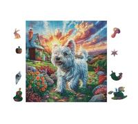100 Piece Jigsaw Puzzle for Adults Westie Chiot 28x28cm Easy Assembly for Beginners Great for 14+s Teens Improve Hands-on Ability Concentration