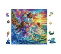 100 Piece Jigsaw Puzzle for Adults WoHomme with Child in Waterfall 28x28cm Stress Relief Anxiety Reduction Puzzle Perfect for Office Workers Daily Unwind After Long Work Hours