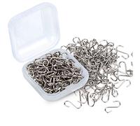 100 Pièces 0,55 Pouce Mini S Crochets Connecteurs Crochet en Forme de S avec Boîte de Rangement pour Bricolage, Bijoux Suspendus, Porte-Clés, Étiquettes