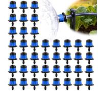 100 pièces 1/4" Émetteurs d'Irrigation Goutte à Goutte Réglables, Kalolary Goutteurs d'Arrosage 4/7 mm Anti Colmatage Micro Asperseurs Tube d'Arrosage Émetteur 360 Degrés d'Arrosage (Bleu, Vortex)