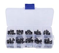 100 pièces 10 valeur 6x6x4.3-13mm interrupteur tactile 4 broches, bouton poussoir, kit d'assortiment de micro-tact momentané, avec boîte, for jouet, téléphone, calculatrice, appareil ménager, etc. int