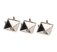 100 pièces 10mm-15mm quatre mâchoires carrées pointes goujons artisanat bricolage pointes taches goujons carré clou-tête avec pour sac chaussures en cuir artisanat décoration(10mm-silver)