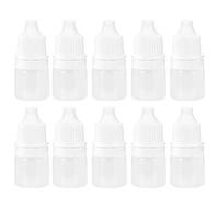 100 pièces 2 ml flacon compte-gouttes vide en plastique flacon rechargeable compressible pour gouttes oculaires liquide essentiel de voyage matériau PE de haute qualité blanc