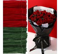100 pièces/200 pièces/312 pièces Ensemble de bouquet de tiges de roses rouges, kit de DIY amélioré, convient pour la fête des mères, la Saint-Valentin, la cérémonie de remise des diplômes, la décorati