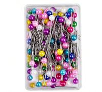 100 pièces/200 pièces Épingles décoratives en faux perles, fournitures de couture DIY, épingles colorées pour l'artisanat, accessoires vestimentaires Taille Unique,200 pièces,Pack de 200 pièces + 1 ép