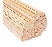 100 Pièces 20cm Bâtonnets en Bois de Bambou, Bâtons pour Artisanat 9x3mm | Naturels Baguettes en Bois Carrées pour Projets D'artisanat Diy, Maquettes Architecturales, Décorations Culinaires