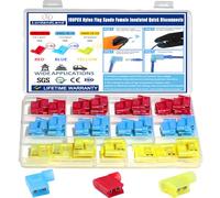 100 pièces 22-18/16-14/12-10 AWG, angle droit à 90 degrés, nylon, séparation rapide, isolé, rouge/jaune/bleu, 100 pièces