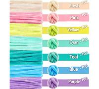 100 pièces/300 pièces/700 pièces Nettoyants de pipe en fleur faits à la main enveloppés de velours doux améliorés, nouveaux nettoyants de pipe de couleur macaron codés, convenant aux projets d'artisan