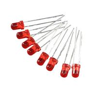 100 Pièces 3mm F3 LED Ronde Ultra Lumineux Blanc Vert Jaune Bleu Rouge Diode Électroluminescente Pour Kit De Bricolage(Red)
