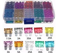 100 pièces 50 pièces voiture fusibles 2A 3A 5A 7.5A 10A 15A 20A 25A lame assortiment boîte Type Amp 35A 30A Clip Auto Set camion fusible Câblage de protection (Color : 100pcs)