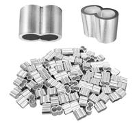 100 Pièces 6mm Ferrules en Aluminium | Manchons à Sertir Manchon Doubles Boucle à Sertir en Aluminium pour Câble Métallique et Câble