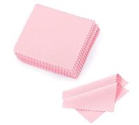 100 Pièces 6X8 cm Bijoux de chiffons de polissage Chiffon de Polissage Bijoux Chiffon de Nettoyage Chiffon de Polissage Jaune Antirouille Chiffons pour perle sterling Or Platine et Argent(Pink)