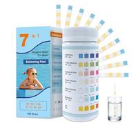 100 Pièces 7 en 1 Testeur pour Eau de Piscine et Spa, Test Dureté De l'eau, Testeur d'Eau pour Spa, Analyse Rapide de la Qualité de l'Eau Potable, Test pH, Rapide et Fiable