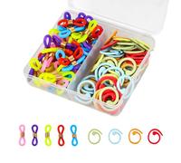 100 Pièces Accessoires de Tricot avec Boîte de Rangement, 50 Pièces Marqueur Crochet en Forme de Spirale en Métal, 50 Pièces Bouchons D'Aiguilles à Tricoter en Silicone pour Tricot, Crochet