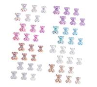 100 Pièces Accessoires Ours à Ongles Charmes Strass Pour Les Ongles Art Paillettes Vernis à Ongles Autocollants Ongles Diamants Strass Décor Gemme Décalcomanies à Ongles Résine FRCOLOR