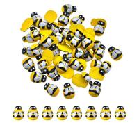 100 Pièces Adhésif Breloque Abeilles En Bois Flatback Mini Abeilles Coccinelle Decoratio Autocollantes à Dos Plat Embellissements pour DIY Décoration