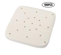 100 pièces Air Fryer Papier parchemin de boulangerie de boulangerie de bâtons de bâton naturel Doublures de pulpe de bois pour cuisson à la cuisson Fryers à vapeur four à -ondes