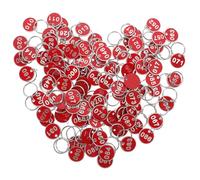 100 Pièces Alliage D'aluminium Étiquettes Numérotées Rouge Polyvalentes | Imperméables, Écriture Claire, pour Gestion D'hôtel et Réception, Clés, Bagages, Usage Scolaire