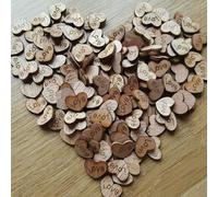 100 Pièces Amour Coeur Rustique En Bois Confettis En Bois Table Fête Fournitures Mariage Bureau Bureau Décorations Accessoires Artisanat