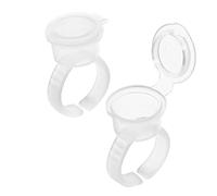 100 Pièces Anneaux D'Encre de Tatouage Jetable Tasse D'Encre en Plastique Transparent Microblading Pigment Porte-Colle pour Extension de Cils Pigment de Tatouage