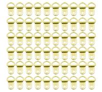 100 pièces anneaux en D cintres pour tableaux anneau en D à trou unique en fer avec vis petit kit de suspension pour décoration 'horloge peintures miroir, doré