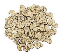 100 pièces Artisanat Boutons en Bois Rustique Amour Cœur Mariage Table Éparpillée Décor Couture Artisanat Boutons Haute Qualité Durabilité