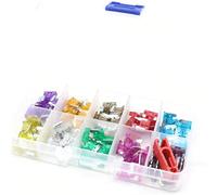 100 pièces assorties voiture camion Mini fusible à profil bas Micro lame fusible ensemble Kit accessoires de voiture 3A 5A 7.5A 10A 15A 20A 25A 30A 35A 40A Câblage de protection